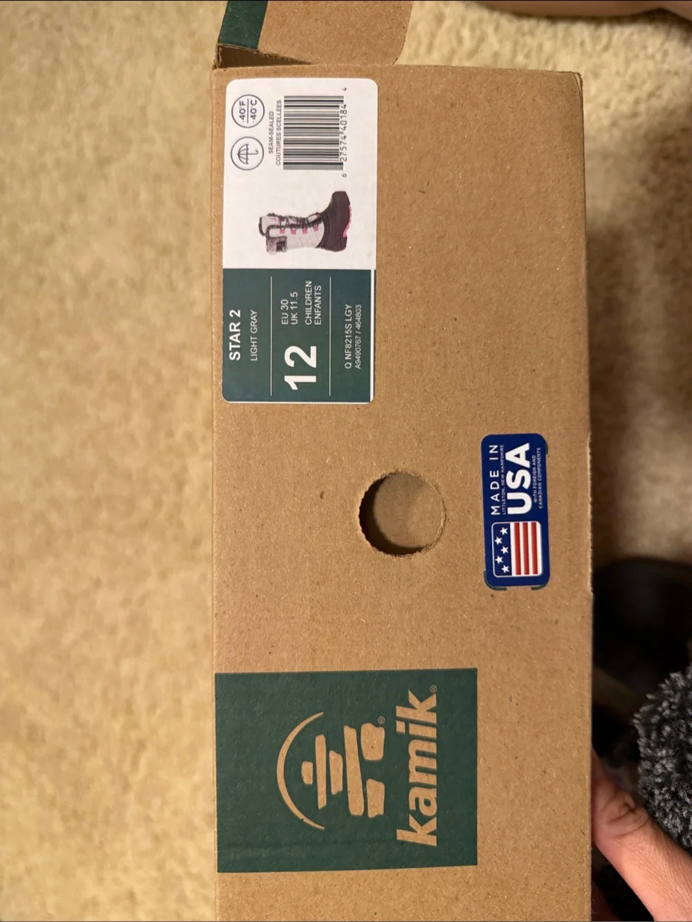 Kamik Kids Black Gray and Purple Winter Snow Boots